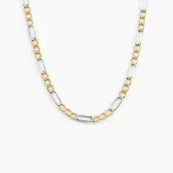 Histoire d'Or Chaîne Cameo Maille Alternee 1/3 Or Bicolore