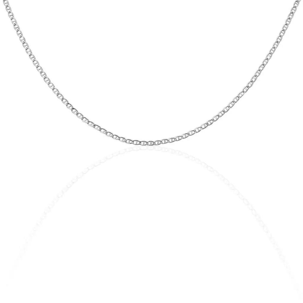 Histoire d'Or Chaîne Capucin Maille Marine Plate or blanc New