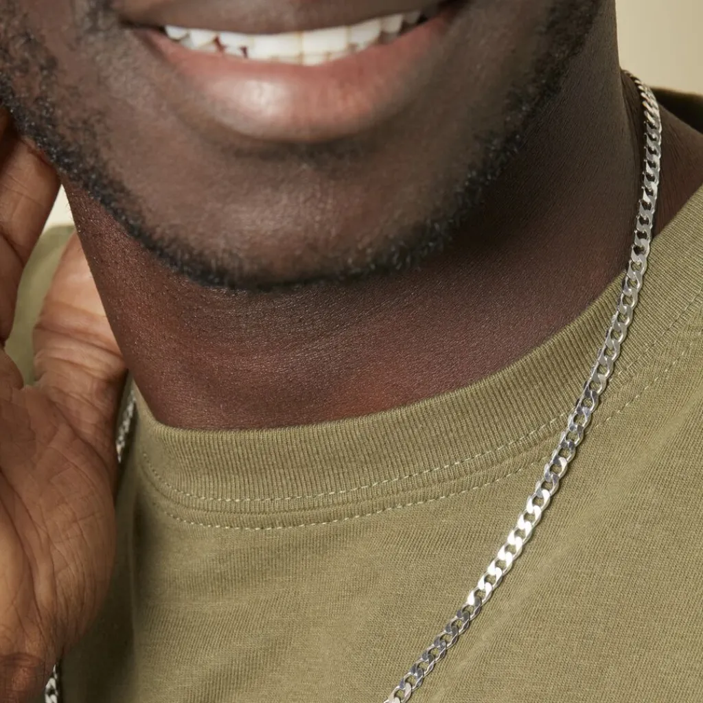 Histoire d'Or Chaîne Casper Maille Gourmette Argent Blanc Online