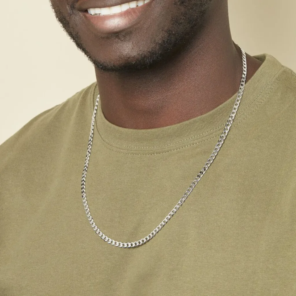 Histoire d'Or Chaîne Casper Maille Gourmette Argent Blanc Online