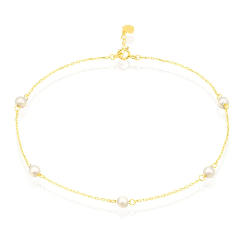 Histoire d'Or Chaîne De Cheville Akif Or Jaune Perle De Culture Best