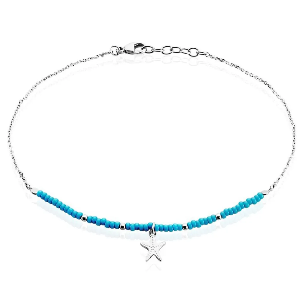 Histoire d'Or Chaîne De Cheville Argent Blanc Noga Miyuki Best