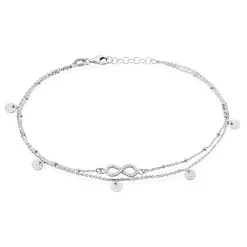 Histoire d'Or Chaîne De Cheville Argent Blanc Roschen Oxydes De Zirconium Discount