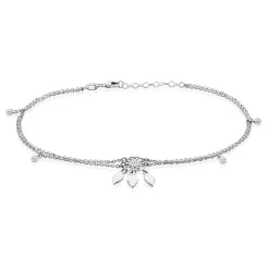 Histoire d'Or Chaîne De Cheville Argent Blanc Tangui Oxydes De Zirconium Clearance