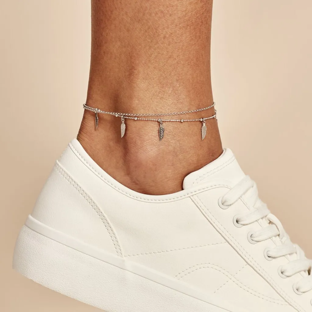 Histoire d'Or Chaîne De Cheville Azou Argent Blanc New