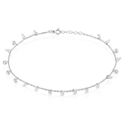 Histoire d'Or Chaîne De Cheville Carolaine De Zirconium argent blanc oxyde Clearance