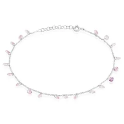 Histoire d'Or Chaîne De Cheville Carolaine Argent Blanc Oxyde De Zirconium argent blanc oxyde rose Discount