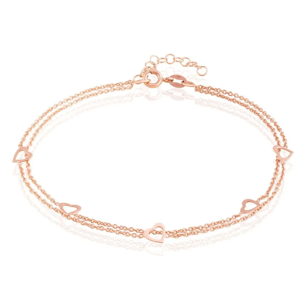 Histoire d'Or Chaîne De Cheville Daria Argent Rose New