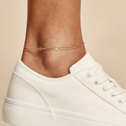 Histoire d'Or Chaîne De Cheville Daria Argent Rose New