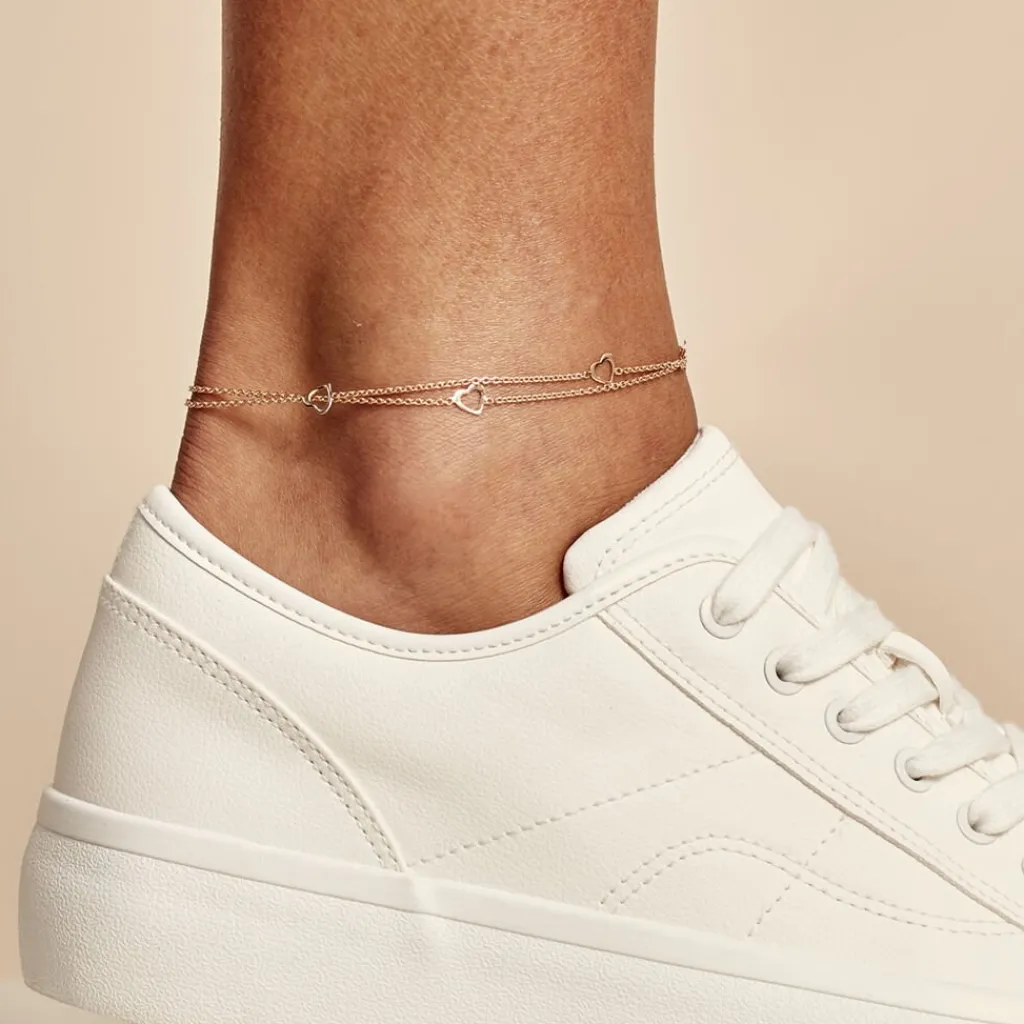 Histoire d'Or Chaîne De Cheville Daria Argent Rose New