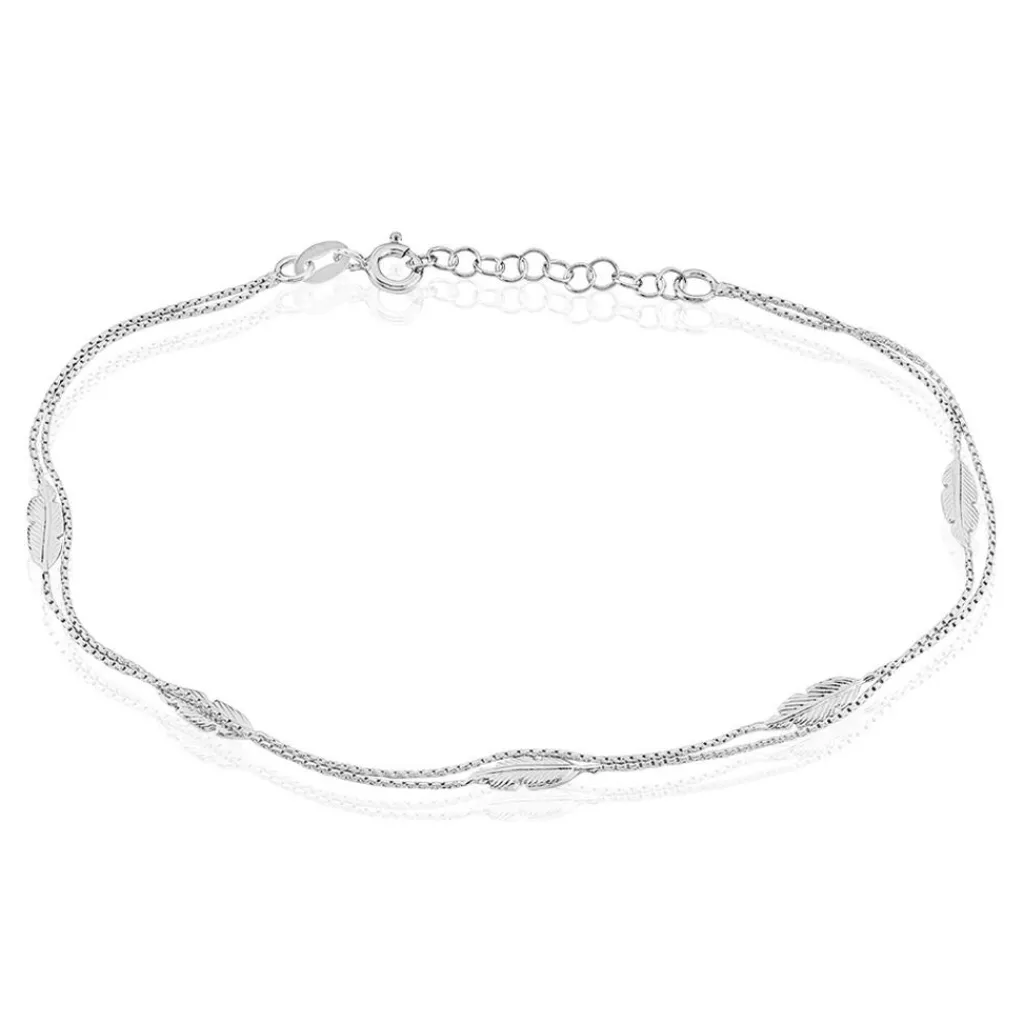Histoire d'Or Chaîne De Cheville Hannen Argent Blanc Outlet