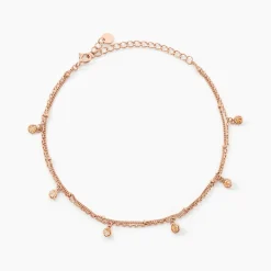 Histoire d'Or Chaîne De Cheville Heidi Argent Rose Oxyde De Zirconium argent rose oxyde champagne Discount