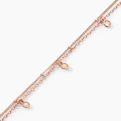 Histoire d'Or Chaîne De Cheville Heidi Argent Rose Oxyde De Zirconium argent rose oxyde champagne Discount