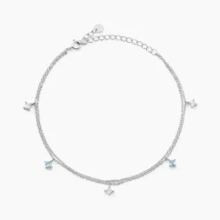 Histoire d'Or Chaîne De Cheville Heidi De Zirconium argent blanc oxyde Sale