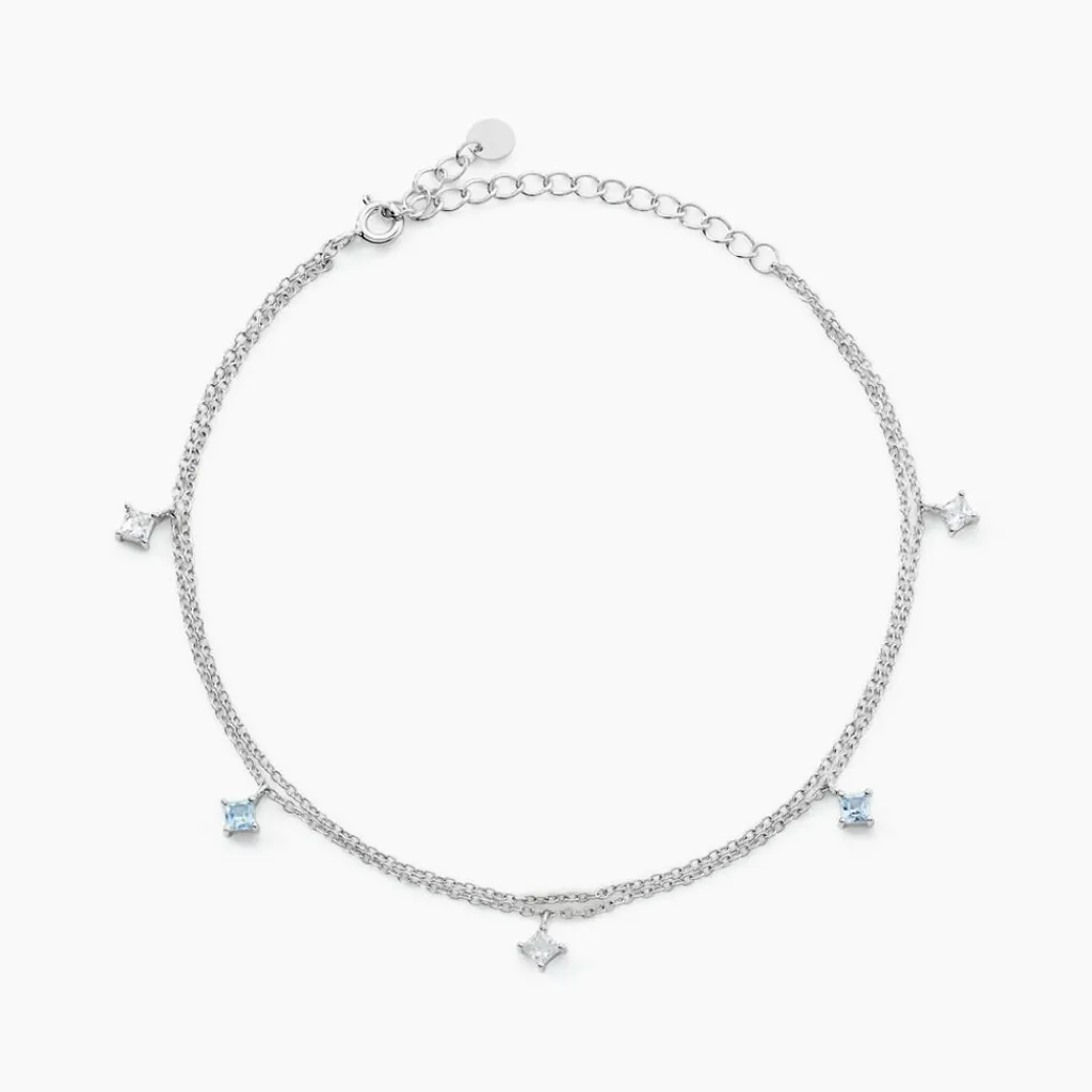 Histoire d'Or Chaîne De Cheville Heidi De Zirconium argent blanc oxyde Sale