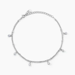 Histoire d'Or Chaîne De Cheville Heidi Argent Blanc Oxyde De Zirconium argent blanc oxyde lavande Discount