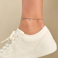 Histoire d'Or Chaîne De Cheville Heidi Argent Blanc Oxyde De Zirconium argent blanc oxyde lavande Discount