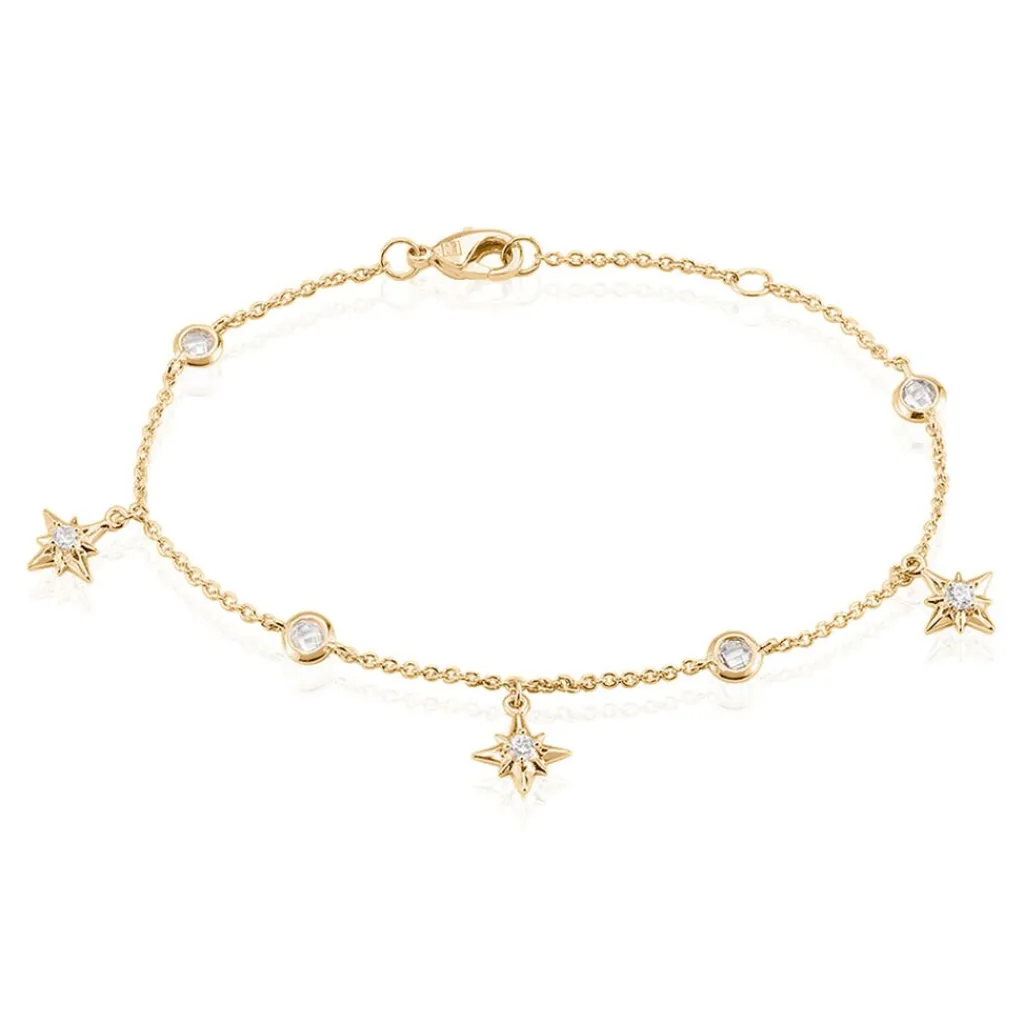 Histoire d'Or Chaîne De Cheville Lenka Plaqué Or Jaune Oxyde De Zirconium Best