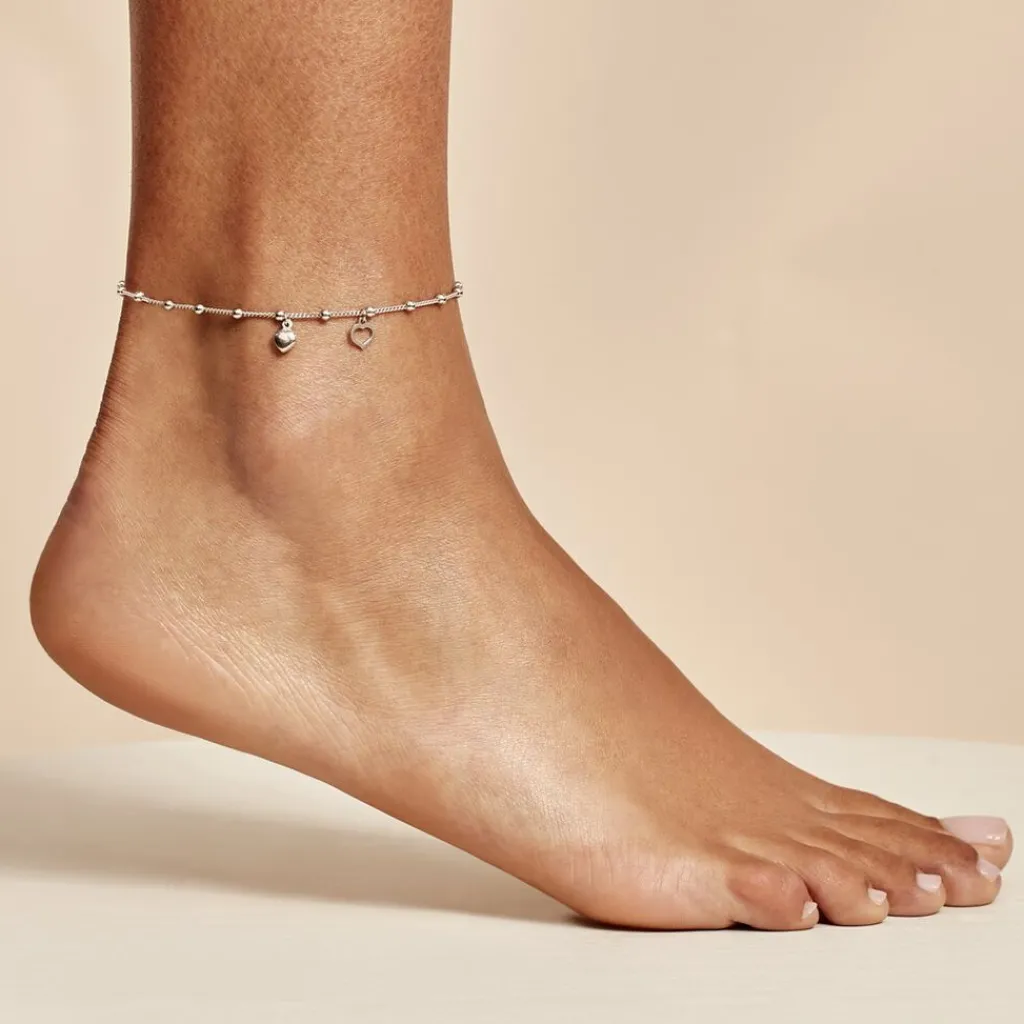 Histoire d'Or Chaîne De Cheville Minia Argent Blanc New