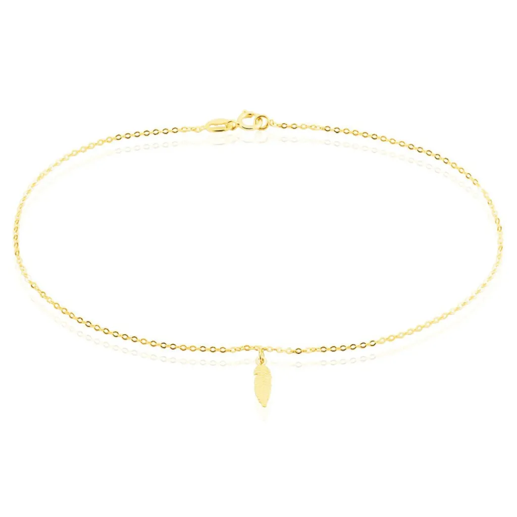 Histoire d'Or Chaîne De Cheville Plume Or Jaune Clearance