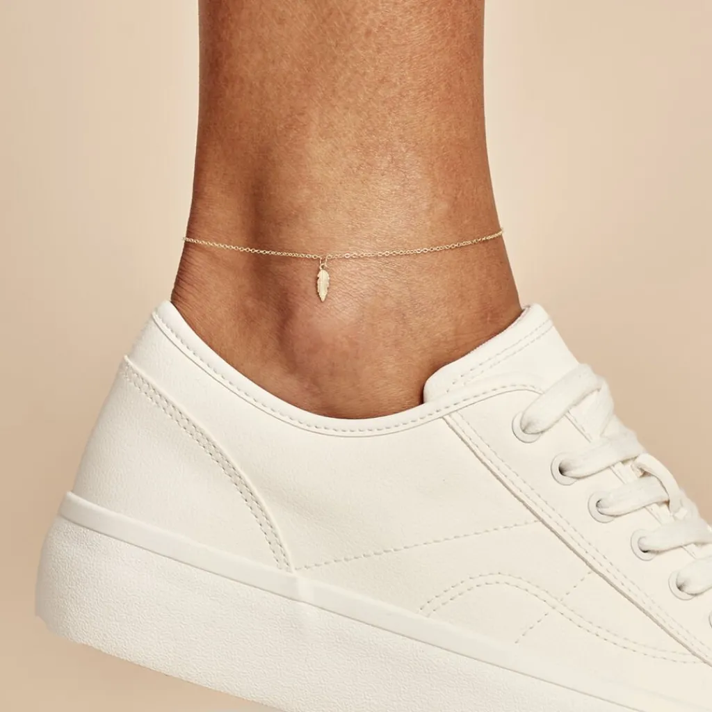 Histoire d'Or Chaîne De Cheville Plume Or Jaune Clearance