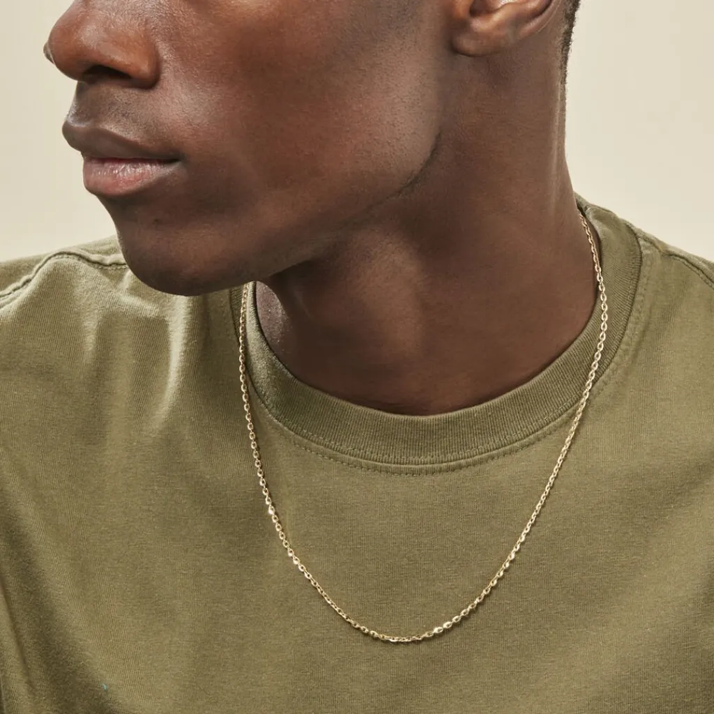 Histoire d'Or Chaîne Igoa Maille Forçat Diamantee Or Jaune