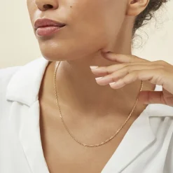 Histoire d'Or Chaîne Igoa Maille Forçat Diamantee Or Jaune Sale