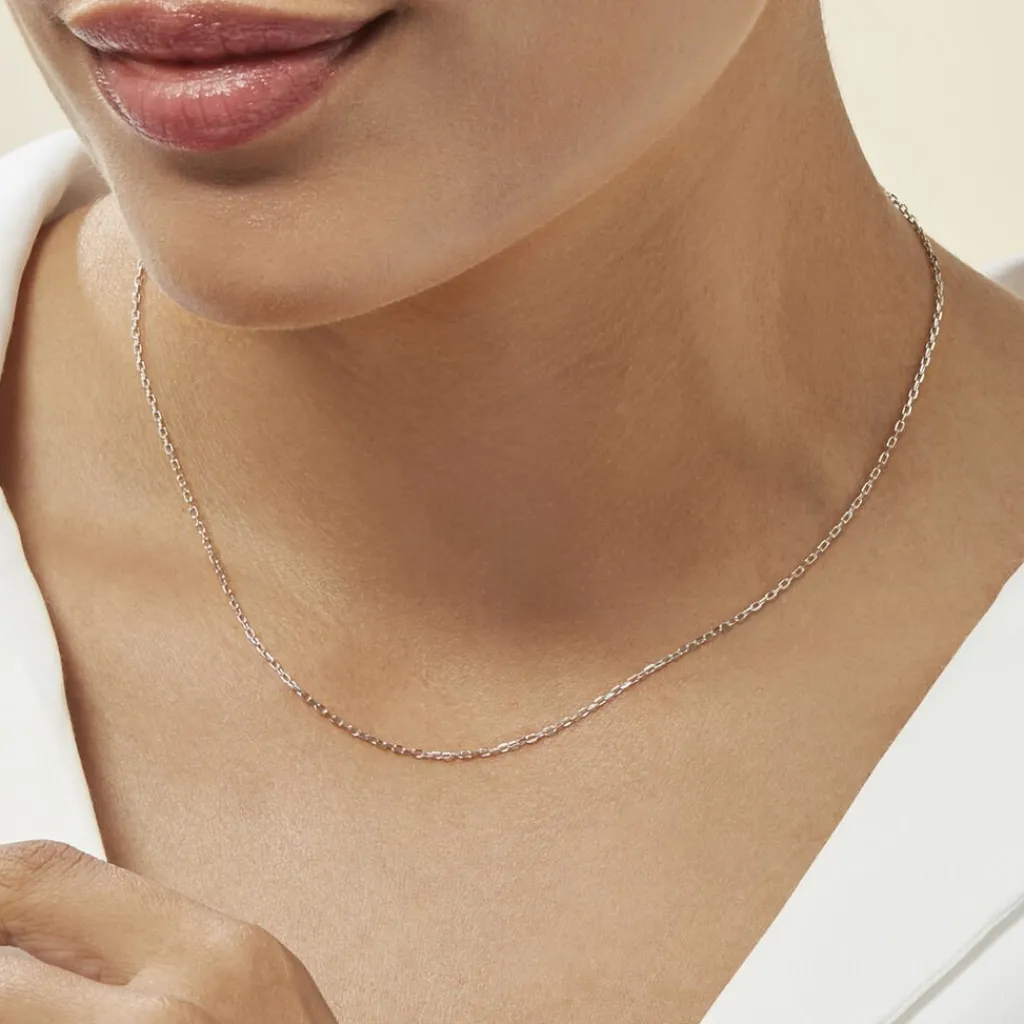 Histoire d'Or Chaîne Igoa Maille Forçat Diamantee or blanc Clearance