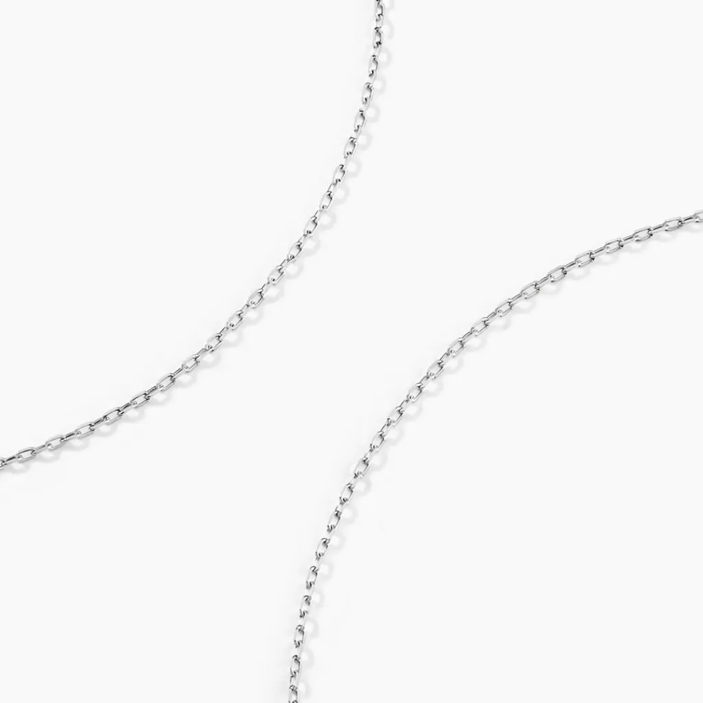 Histoire d'Or Chaîne Igoa Maille Forçat Diamantee Or Blanc Online