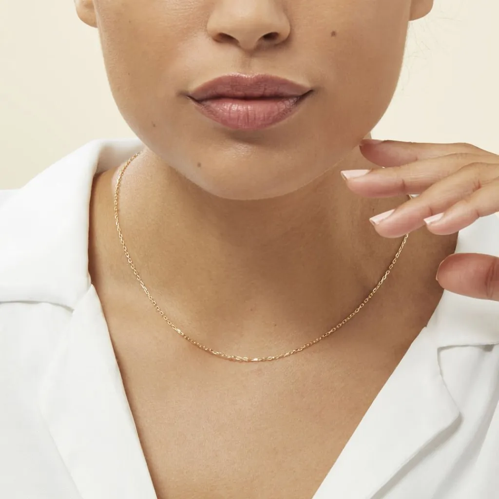 Histoire d'Or Chaîne Igoa Maille Forçat Diamantee Or Jaune