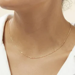 Histoire d'Or Chaîne Igoa Maille Forçat Diamantee Or Jaune