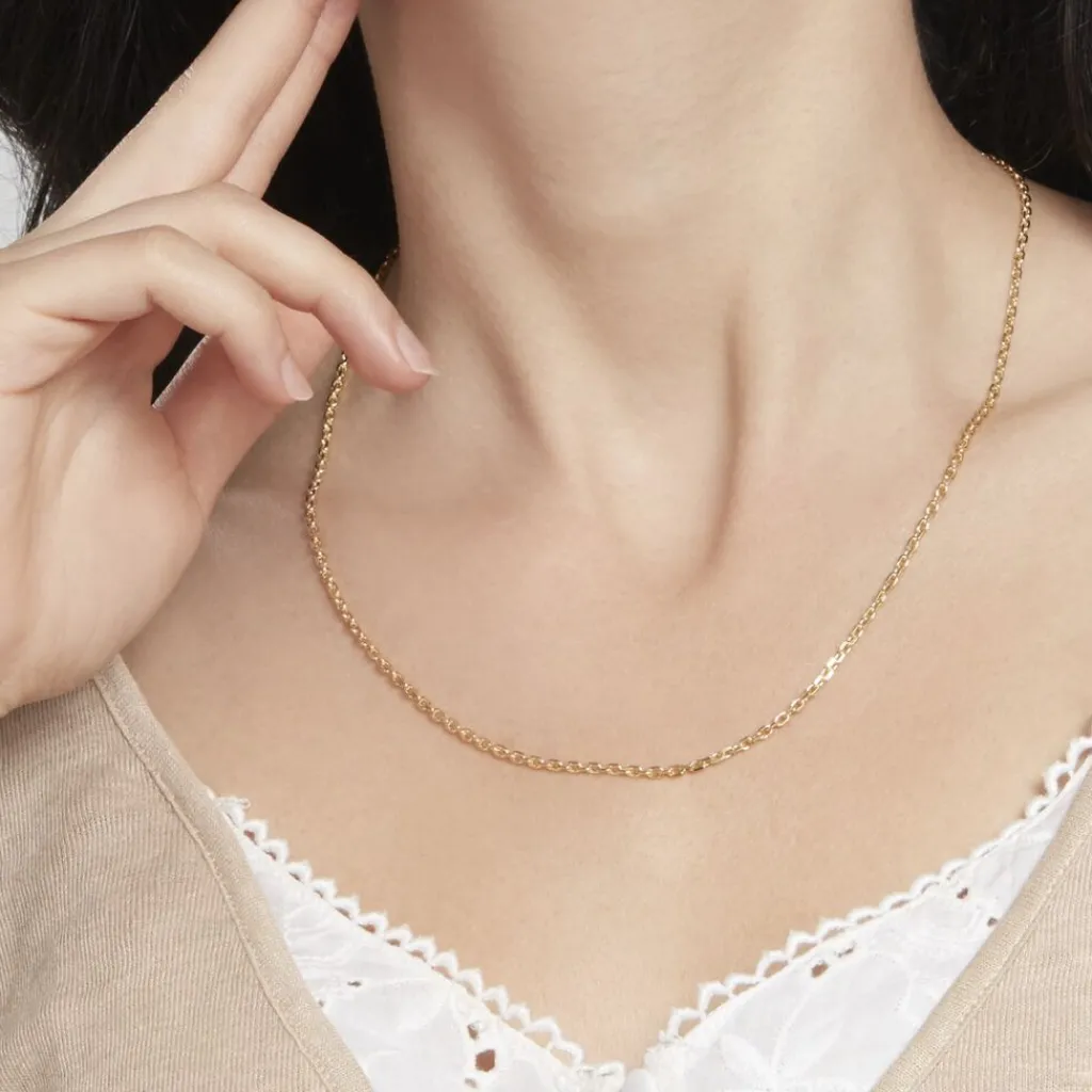 Histoire d'Or Chaîne Igoa Maille Forçat Diamantee Or Jaune New