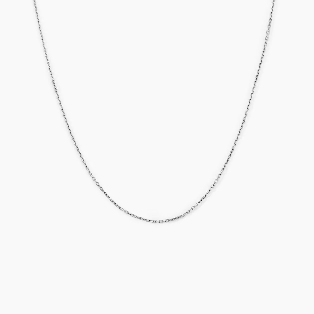 Histoire d'Or Chaîne Igoa Maille Forçat Diamantee or blanc Outlet