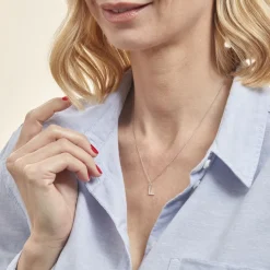 Histoire d'Or Chaîne Igoa Maille Forçat Diamantee or blanc Outlet