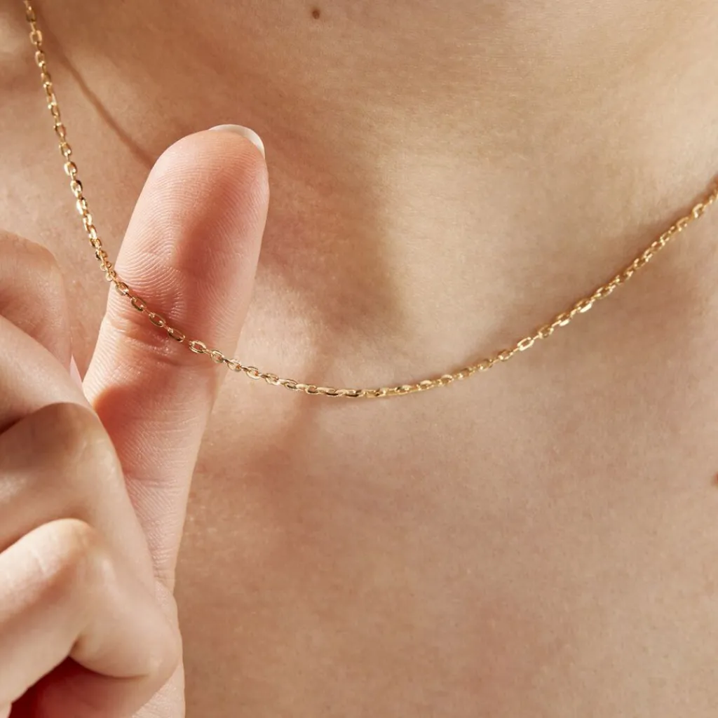 Histoire d'Or Chaîne Igoa Maille Forçat Diamantee Or Jaune Sale