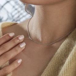 Histoire d'Or Chaîne Ilda Maille Forçat Limee Or Blanc Hot