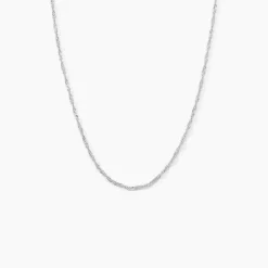 Histoire d'Or Chaîne Imanie Maille Singapour Or Blanc