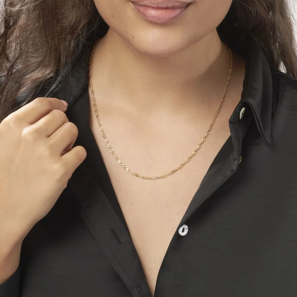 Histoire d'Or Chaîne Imanie Maille Singapour Or Jaune Clearance