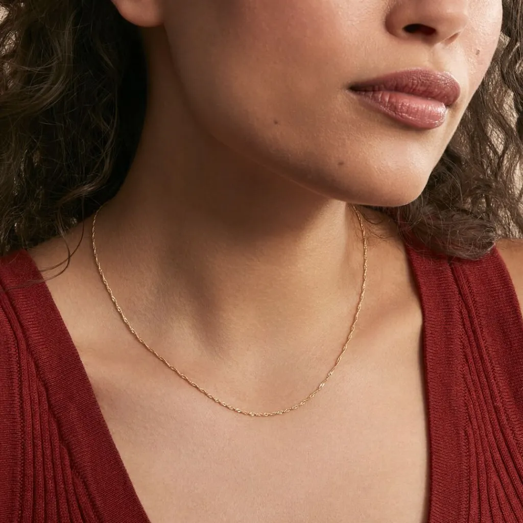 Histoire d'Or Chaîne Imanie Maille Singapour Or Jaune New