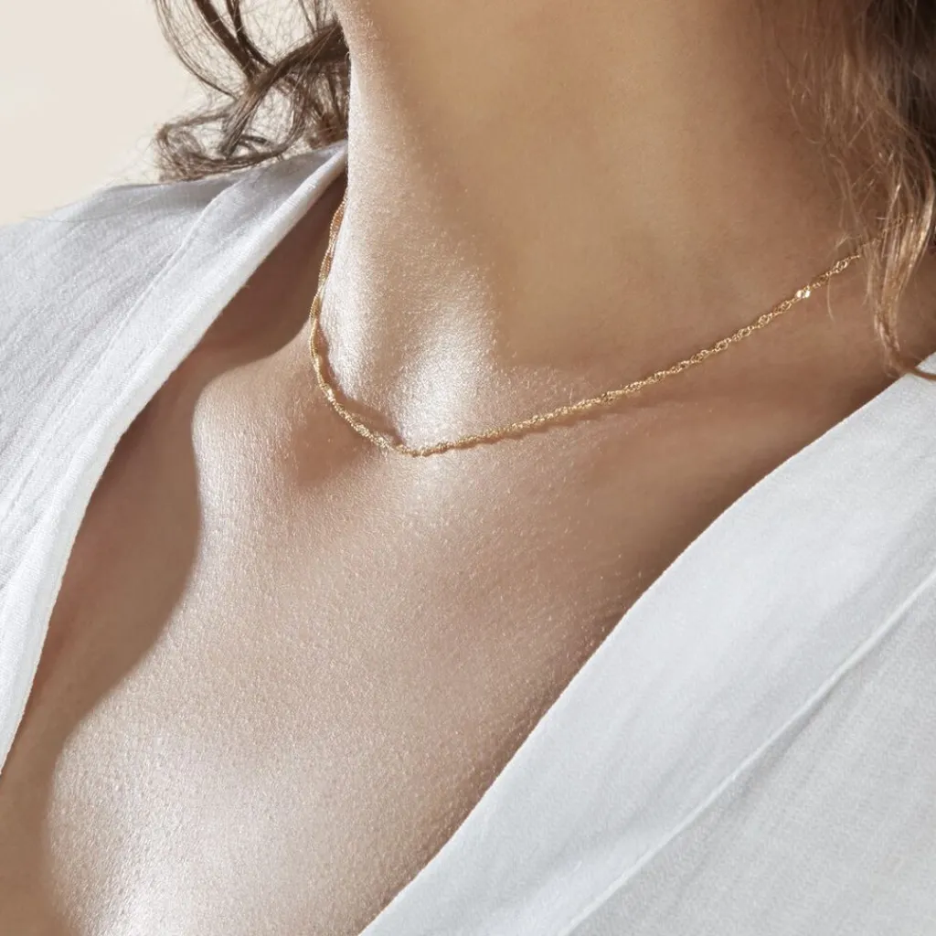 Histoire d'Or Chaîne Imanie Maille Singapour Or Jaune New