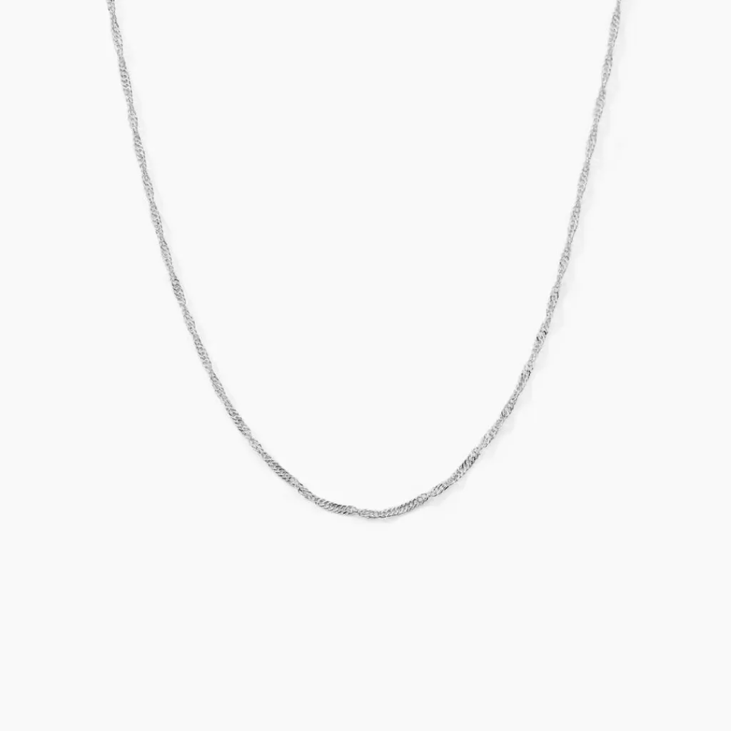 Histoire d'Or Chaîne Imanie Maille Singapour or blanc