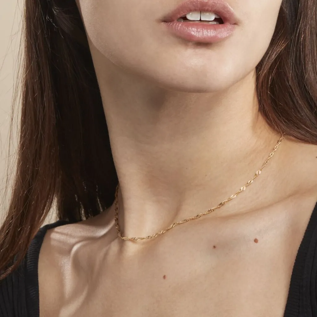 Histoire d'Or Chaîne Imanie Maille Singapour Or Jaune