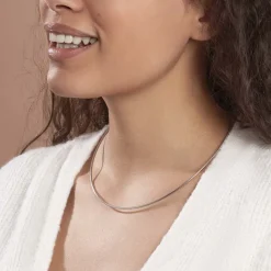 Histoire d'Or Chaîne Kassie Maille Omega Argent Blanc Online