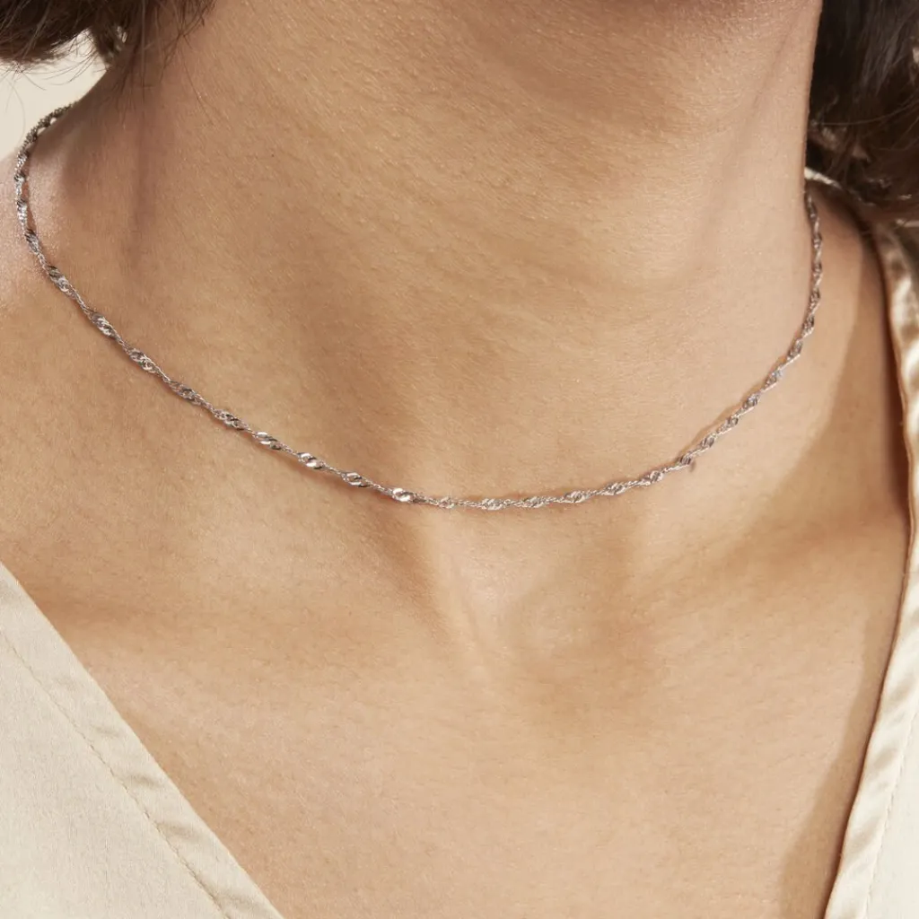 Histoire d'Or Chaîne Olaae Maills Singapour Or Blanc Sale