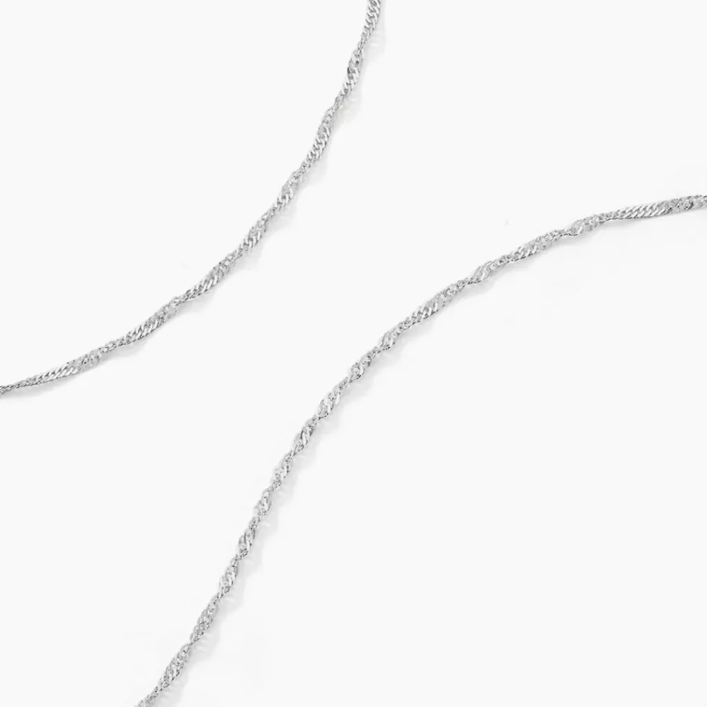 Histoire d'Or Chaîne Ons Maille Singapour Or Blanc Clearance