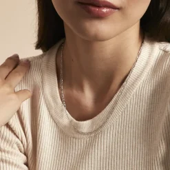 Histoire d'Or Chaîne Ophelio Maille Alternee 1/1 or blanc Online