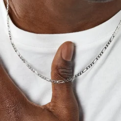 Histoire d'Or Chaîne Vivian Maille Alternee 1/3 Argent Blanc New