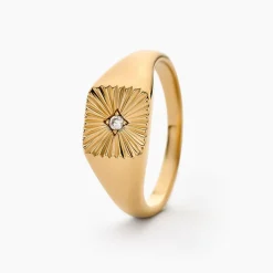 Histoire d'Or Chevaliere Plaqué Or Erditse Oxyde De Zirconium Best