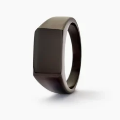 Histoire d'Or Chevalière Luciano acier noir Best