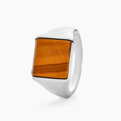 Histoire d'Or Chevalière Argent Blanc Atilio Oeil De Tigre Best